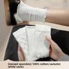 Women's Mid-calf Socks, Pure Cotton Autumn and Winter Pile Socks, All-cotton White Socks