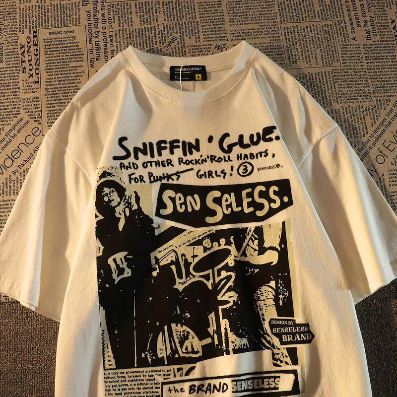 

Мужская летняя футболка из чистого хлопка в стиле ретро с короткими рукавами, модная свободная футболка с рукавами до локтя 3XL абрикосовый