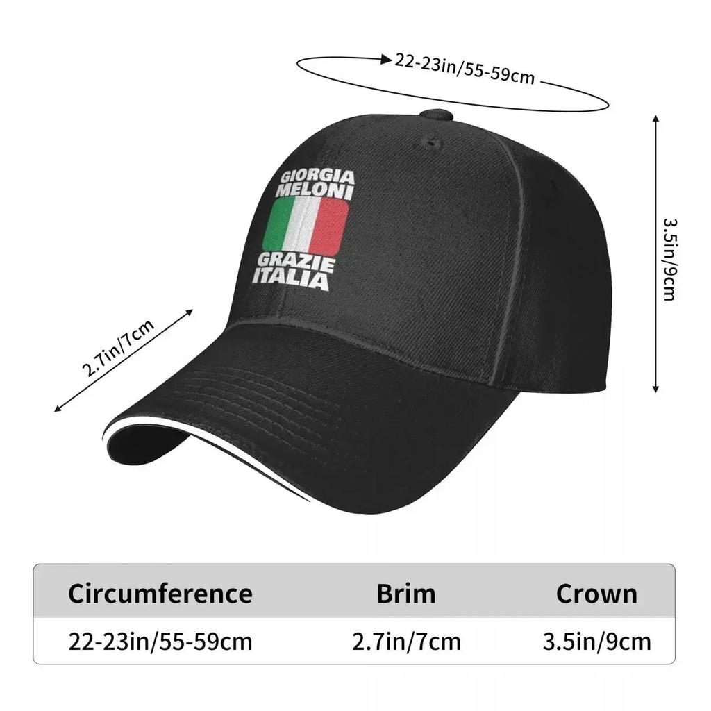 Giorgia Meloni Grazie Italia Italian Prime Minister Fratelly dItalia Cap Baseball Cap Caps Beach Cap Women Unisex's