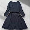 Used New Formal Dress Black Large Size LL 42 Ribbon Belt Long Length Ceremony Formal Black