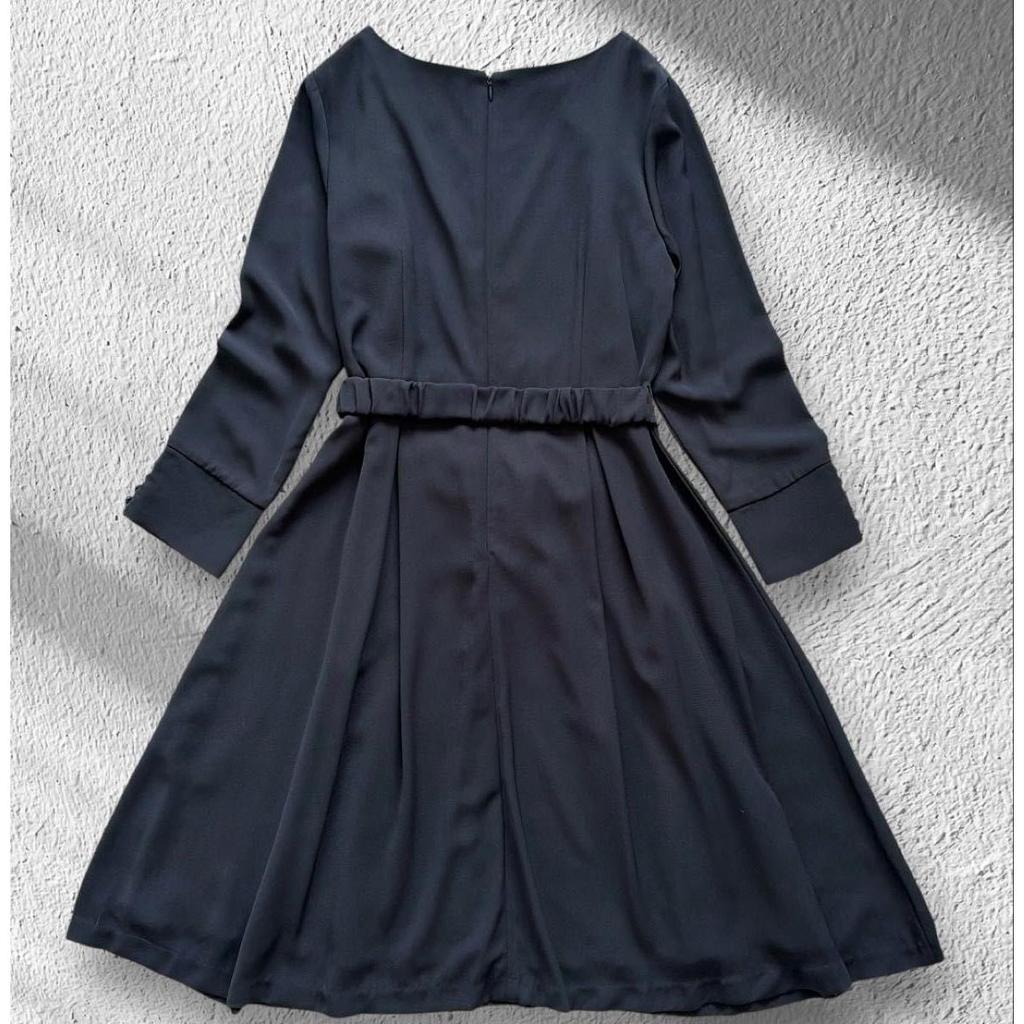 Used New Formal Dress Black Large Size LL 42 Ribbon Belt Long Length Ceremony Formal Black