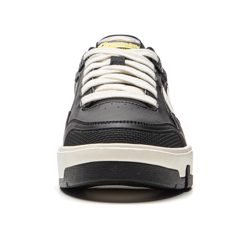 Li Ning Tendenza Moda Comune Anni '80 Antiscivolo Resistenti Scarpe da Skate Basse Uomo Sneakers Nero Bianco AGCU157-1