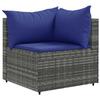 VidaXL Salon de jardin 5 pcs avec coussins Gris Résine tressée, ensemble de canapés d'extérieur, canapé d'angle de jardin, 3308127