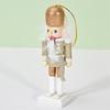 Stylish Nutcrackers Display Ornament Unique Wood Nutcrackers Desk Decoration with Gold and Silver Highlight for Party