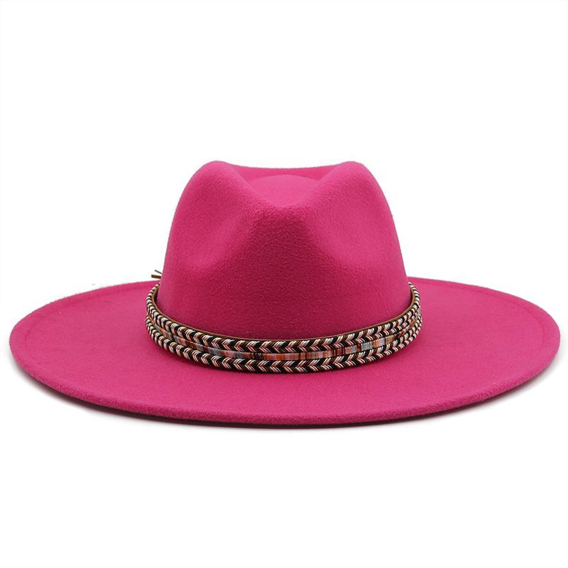 Toamnă iarnă bărbați fedoras pălărie de fetru pentru femei sombrero jazz pălărie melon pentru bărbați pălării de top vintage în aer liber cu bor mare 9,5 cm