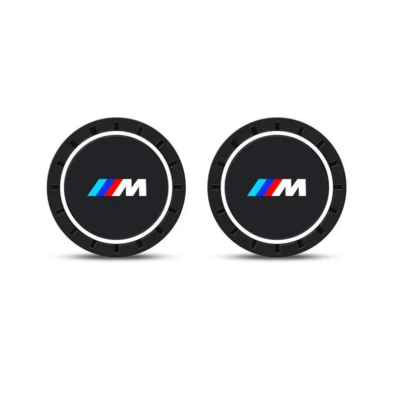 

New For BMW M 1 3 5 Series E46 E90 E60 F10 F30 E39 E36 F20 E87 G30 X5 2pcs Car Coaster Water Cup Anti-slip Pads Accessories