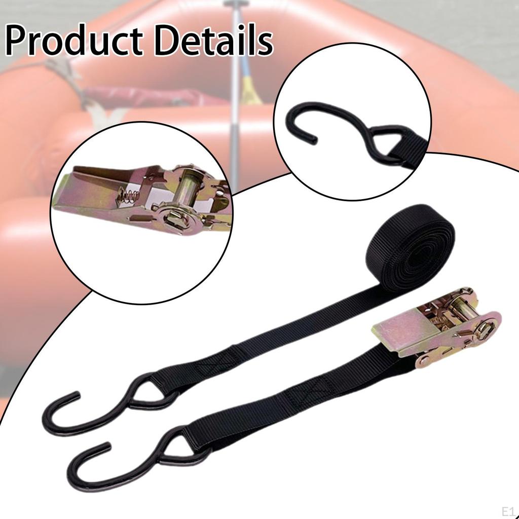 Duty Ratchet Strap Lashing Adjustable Premium Compact with Hook Binding Belt for Cargo