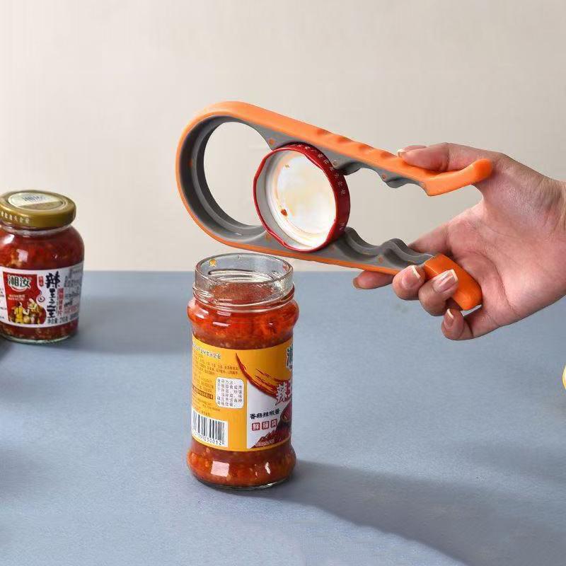 1 Bottle Opener, Screw Cap Opener, Multi-Functional 4-In-1 Can Opener, Can Clamp, Lid Opener, Jar Opener, Bottle Cap Opener
