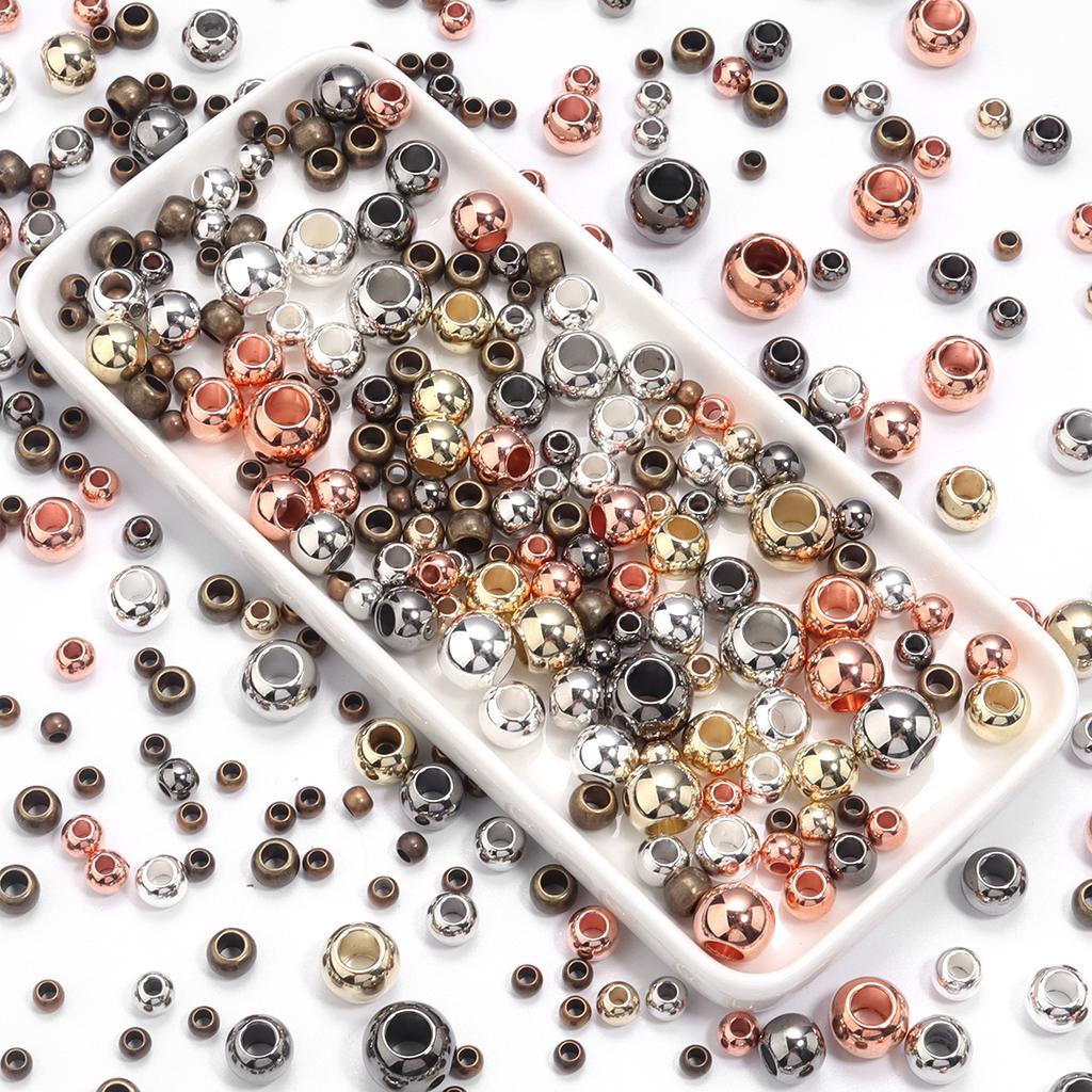 4-14mm CCB Beads Loose Spacer Round Beads For Jewelry Making Large Hole Beads DIY Charm Bracelet Necklace Supplies Wholesale