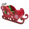 Snowflake Christmas Tree Relief 3D Printed Sleigh Ornament Red And Green Figurine with Holiday Scene Matching Props and Relief Festive Tabletop