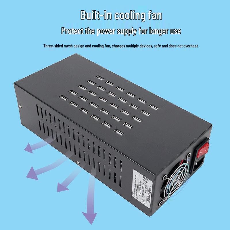 30-Port High-Power Fast Charger 5V3A for Studio Use