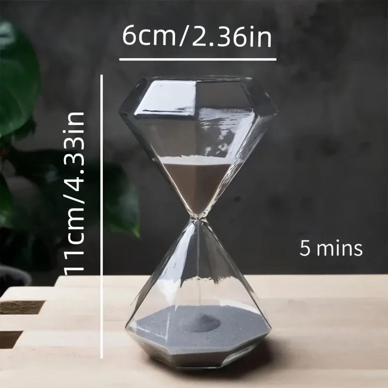 Creative Diamond Shaped Hourglass Timer 5-Minute Indoor Outdoor Multifunctional Decorative Accessories Creative Ornaments Gifts