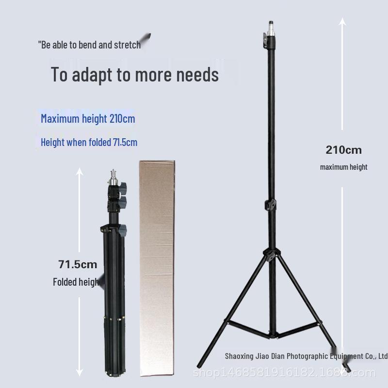 

2.1m Thickened Mobile Phone Tripod Stand with Temperature Sensor and LED Beauty Light for Studio Photography and Live Streaming