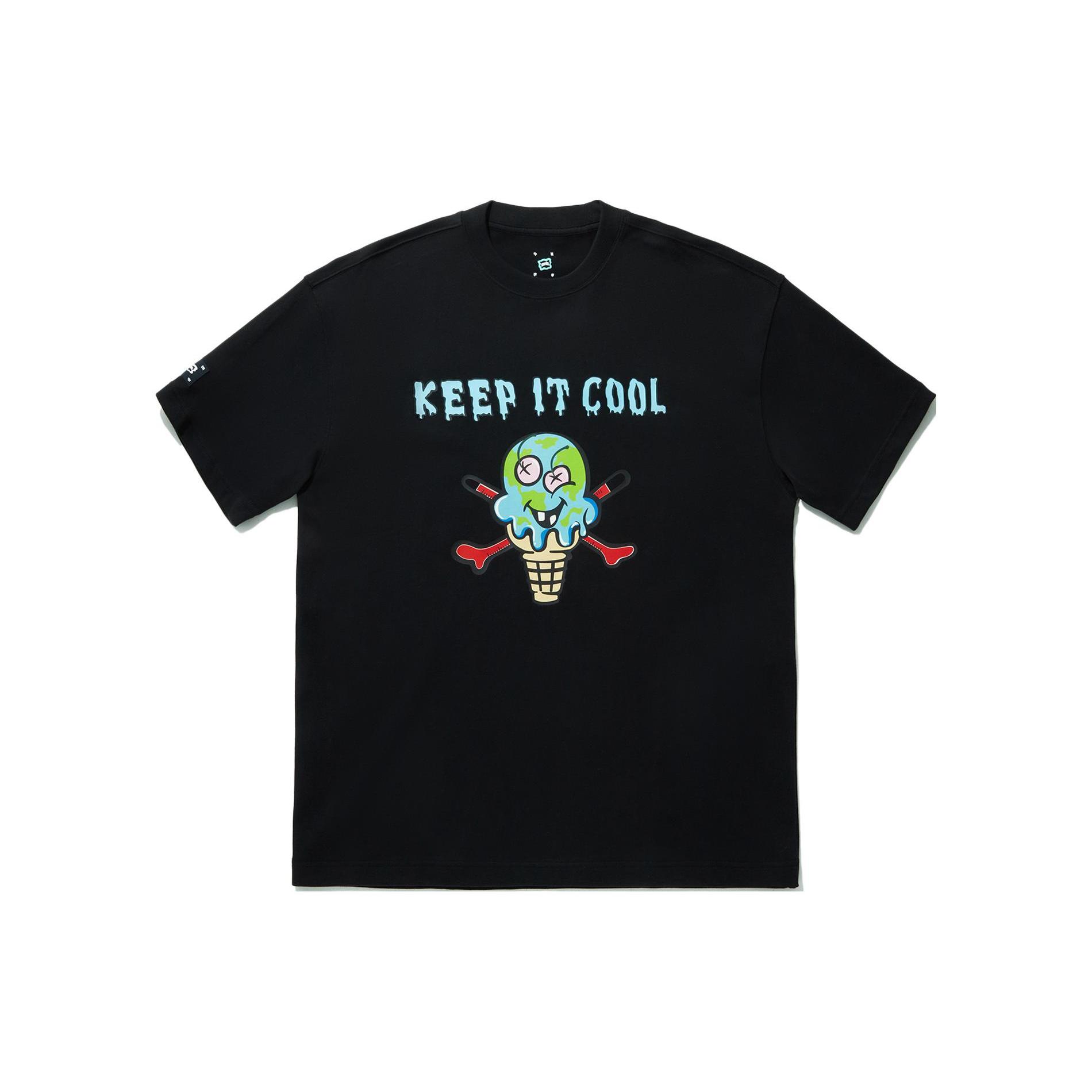 Li Ning x ICECREAM T Shirt Men s Black AHSU887-1 S