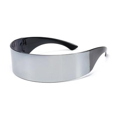 Zakřivené brýle pro osobnost Funny Futuristic Wrap Around Monob Sluneční brýle Maska Novinka Brýle Halloweenské potřeby Dekorace