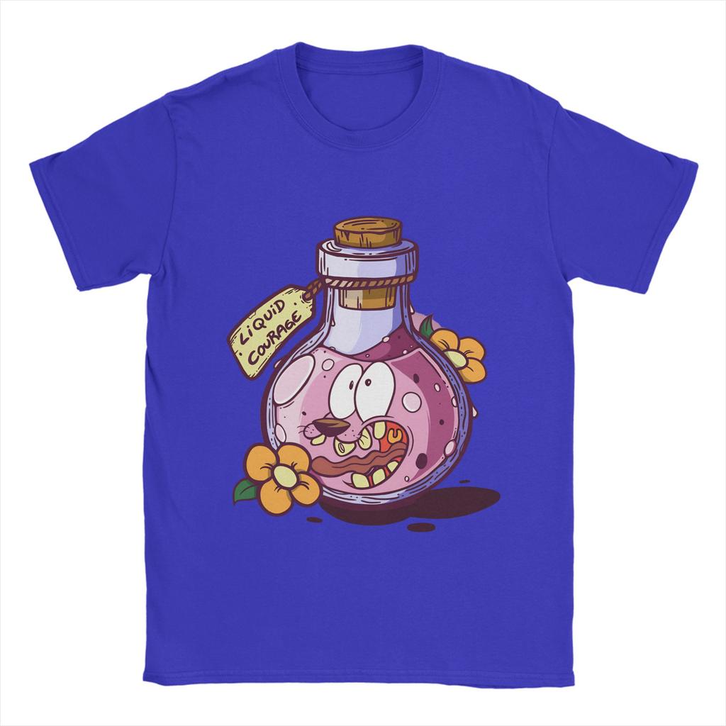Courage Dog T-Shirt Sommer 100% Baumwolle T-Shirts für Männer Harajuku Design T-Shirt Kurzarm Vintage Oberteile