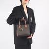 Michael Kors MK Mercer Series Classic French Vintage Monogram Color Block PVC Coated Canvas Accordion Bag Women Handbags Brown 35S1GM9M2B-BRN