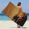Vintage Palm Sunset Beach Towel Patterned Sunscreen And Windproof Suitable For Swimming Pool Camping Travel Blanket