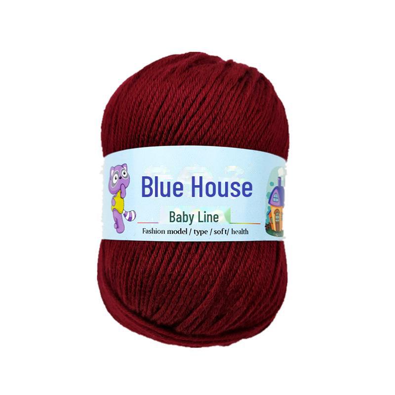 Blue Barbie Baby Yarn - 6-Strand, DIY Hand-Woven for Scarves and Slippers, Fine Hook