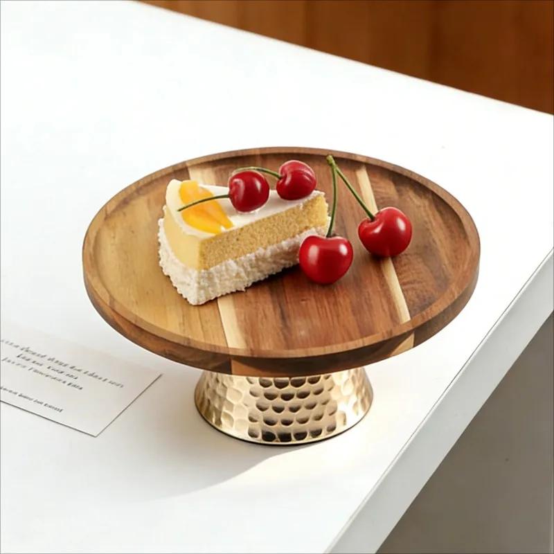 Creative Wooden Fruit Plates Decorative Tray Cake Stand Sweet Plate Treat Dish Desserts Table Accessories Kitchen Utensils Bar T
