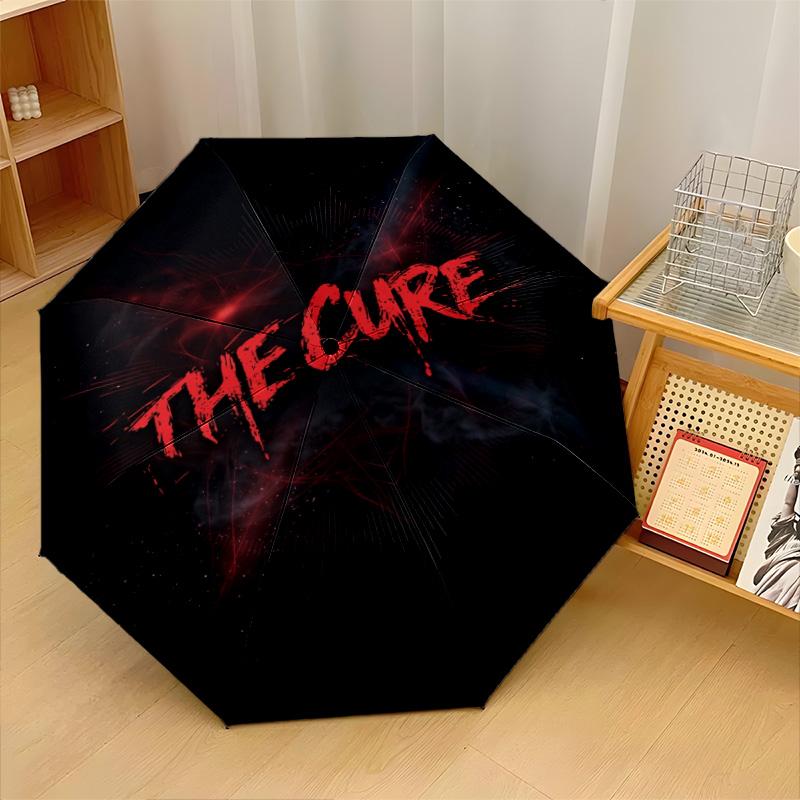 The Cure Print 8?Ribs Automatic Umbrella Wind Resistant Lightweight Folding Umbrella For Outdoor Travel