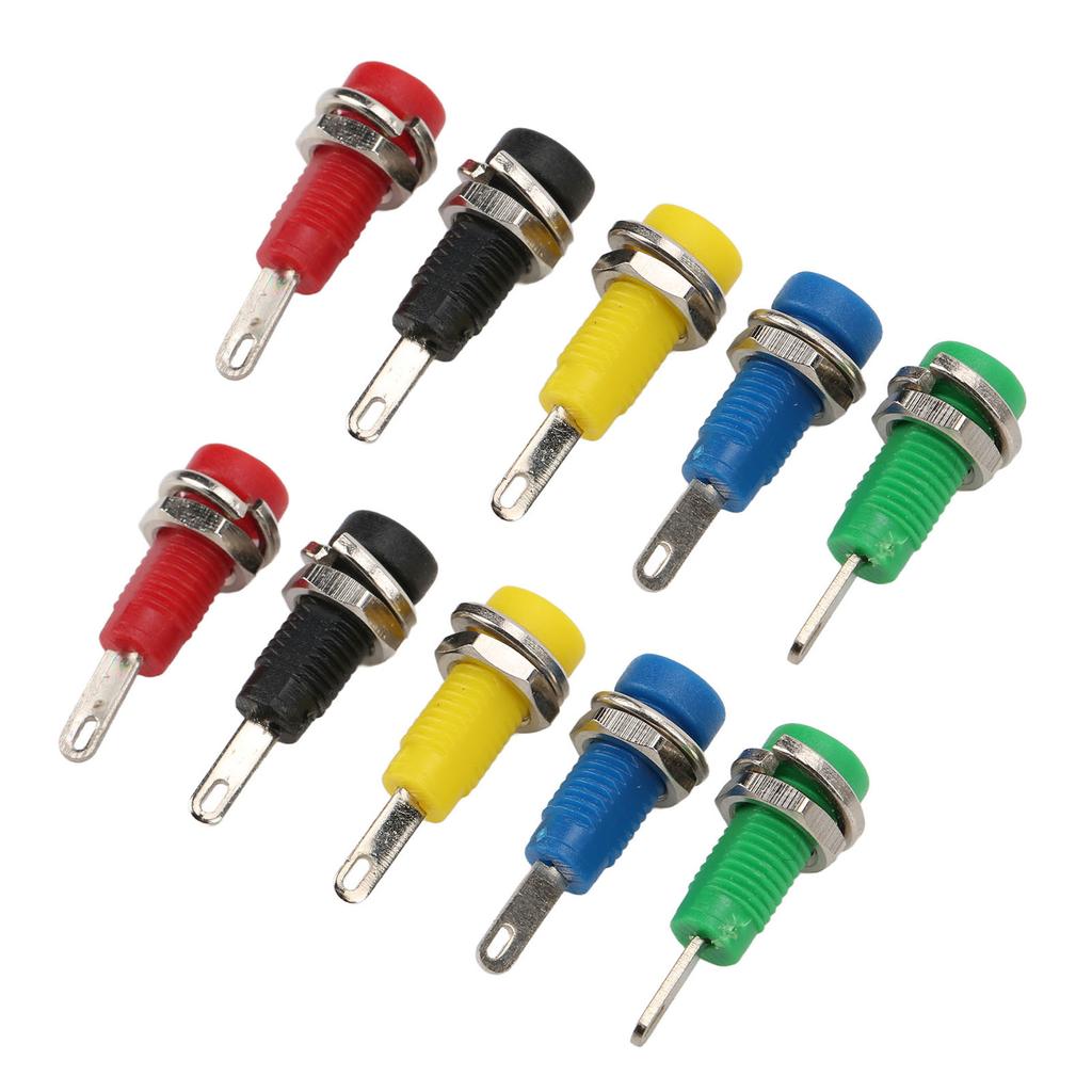J.40003 2mm Einbaubuchse 5 Farben 30Vac?60VdcMaximum.10A Bananenbuchse mit Blattfeder für