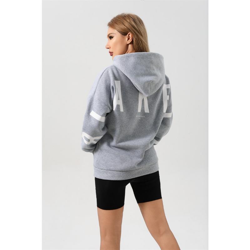 New fashionable printed thickened versatile long-sleeved loose hooded sweatshirt