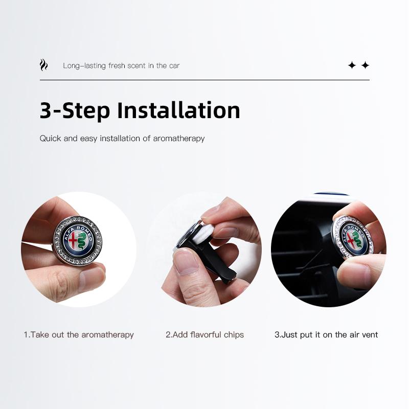 EKQNR1 Car Air-outlet Fragrance Clip Perfume Diffusion Accessories For Alfa Romeo Giulietta Mito 159 Giulia Stelvio 156 147 Tonale