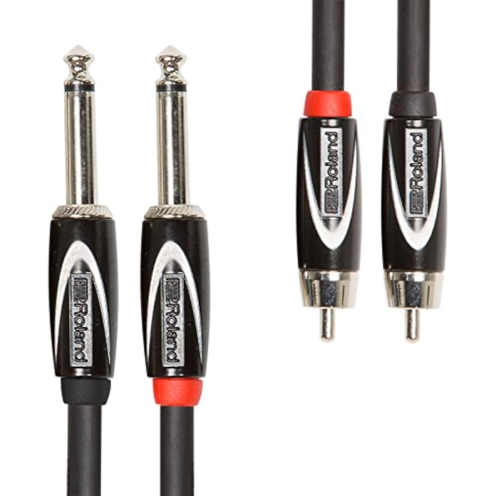 Roland Roland RCC-15-2R28 4,5 m de comprimento TS phone (dual) - RCA (dual) cobre sem oxigênio de alta pureza ...