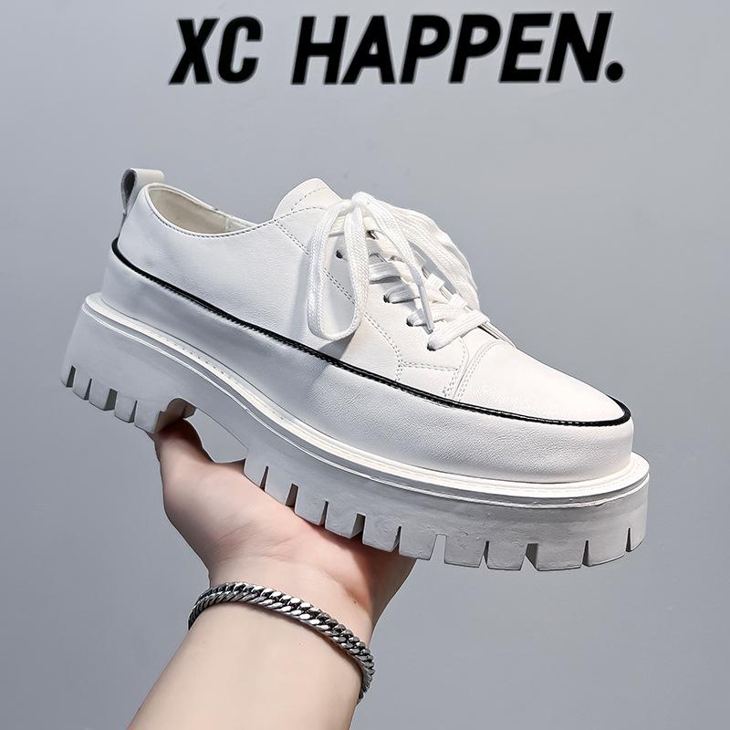 

Trendy brand little white shoes men s 2024 new trendy platform casual board shoes versatile heightening loafers 2131-A 44 белый