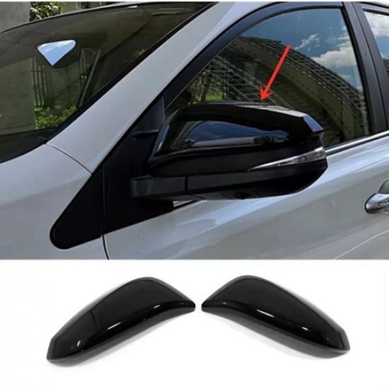 For Toyota Highlander 2015- Bright Black Side Mirrors Rearview Cover Trim 2X