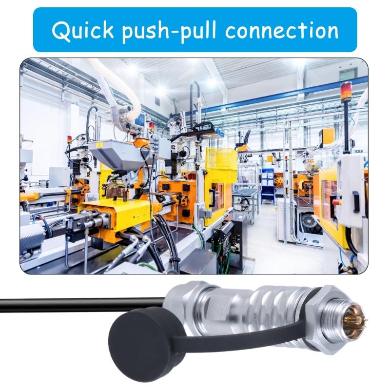 SF10 Industrial Connector Waterproof Plug and Socket Set, Metal Connectors Set Male Female Push Connectors Pair 2-5pin