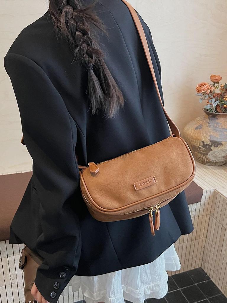 2025 Herbst/Winter Damen Retro Wildleder Umhängetasche - Vielseitige, modische Schultertasche für Freizeit und Pendlergebrauch