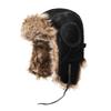 Thickened Hat Women's Leather Hat Lei Feng Hat Windproof Warm Pilot Men's Imitation Leather Ear Hat Winter