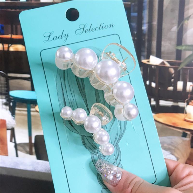 14 Styles Big Pearls Hair Clip Claws Oversize Small  Tiktak Hair Accessories for Women Korean Black White Barrette  New