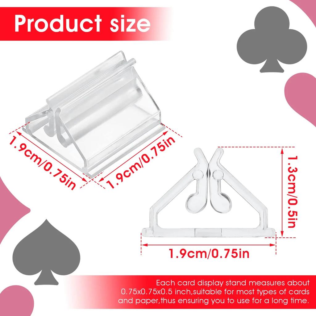 24/48Pcs Mini Clear Stands Place Card Holders Table Number Stands Card Base Stand for Table Photos Games Wedding Party Decor