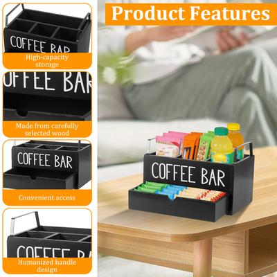Snack-Organizer-Box Holzschublade Teebeutel Kaffeekapsel-Aufbewahrungsfach Schreibtisch-Lebensmittelbehälter Küchen-Gewürz-Organizer