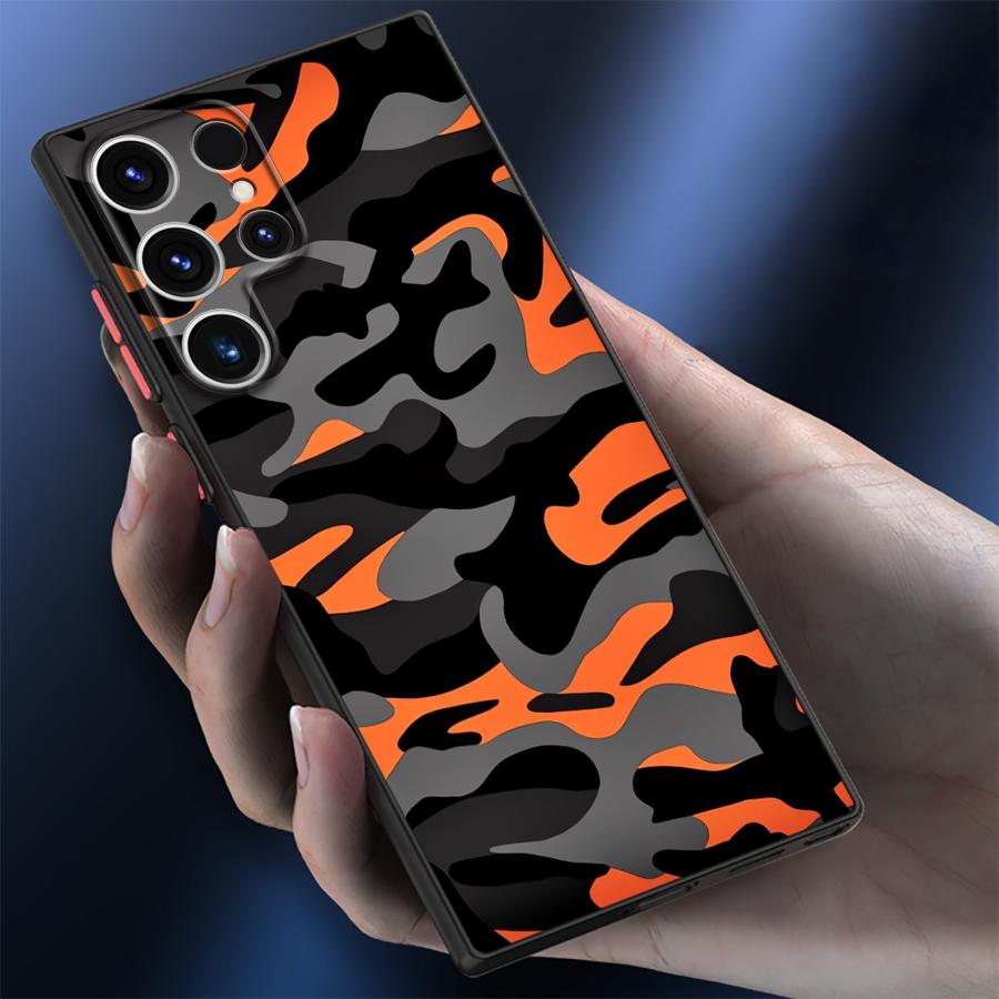 Funda Back Phone Cover Case for Samsung Galaxy S25 Ultra S21 S23 FE S26 S22 S24 Plus S20 FE Note 20 Ultra 10+ Retro Camouflage