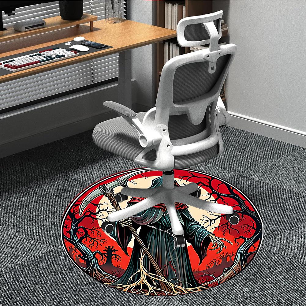 

1pc Grim Reaper Chair Carpet for Office, Non-slip, Soft and Durable Leisure Rug, Perfect for Office, Living Room yy251103148 80cm by 80cm