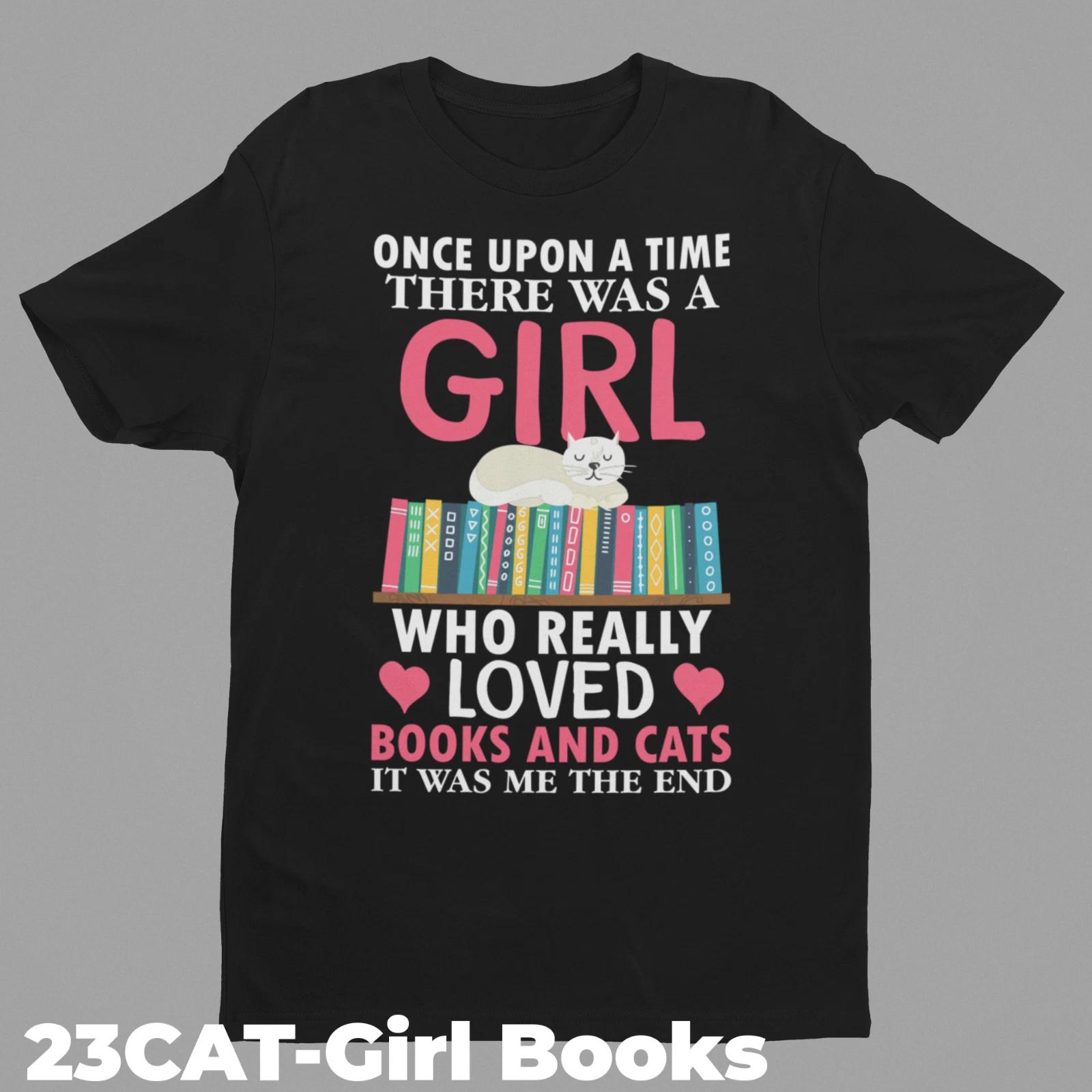 Cat Funny T-Shirt Designs 23CAT-Girl books S