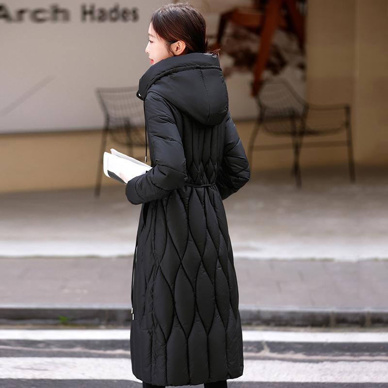 Autumn Winter Thicken Warm Parka Women Casual Solid Color Big Pocket Slim Long Jackets Outwear