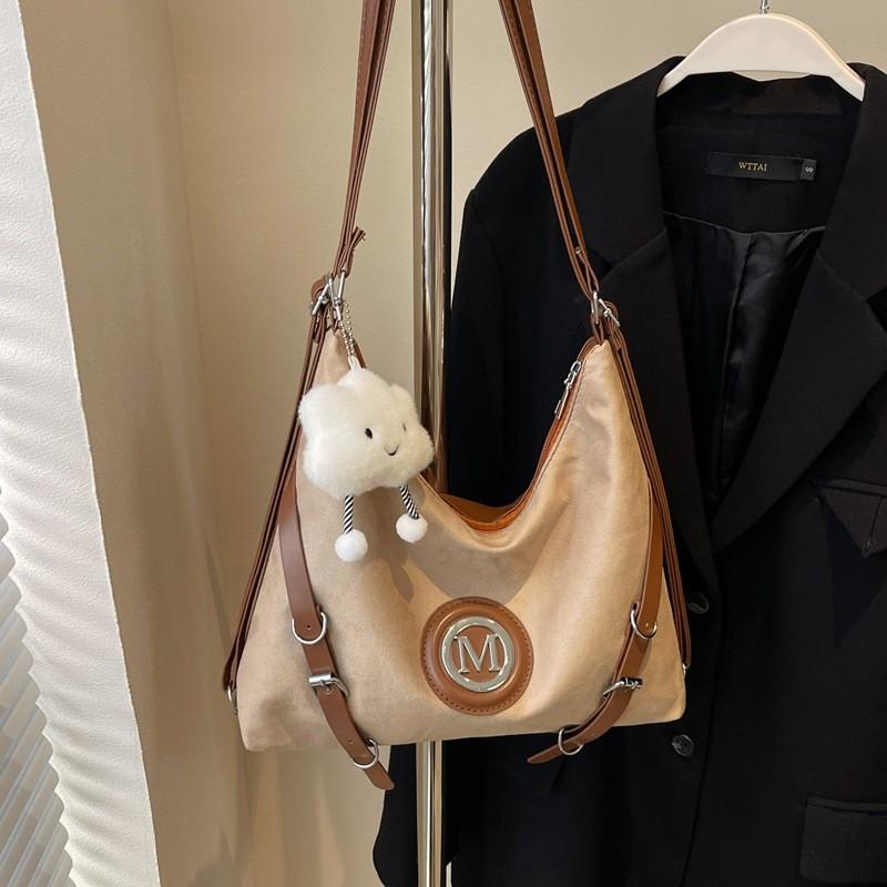 Fashionable Casual Commuter Tote Bag For Women Durable Suede Texture Backpack