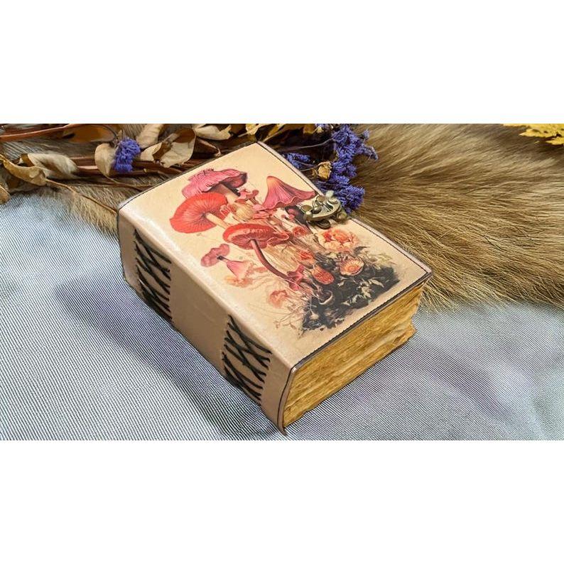 Botanical Mushroom Leather Journal • Witch Grimoire •  Spellbook journal • Witchcraft Gift