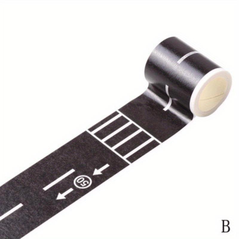 "No-Mess" Versatile Black Road & Car Tape - Removable, No-Residue Adhesive for DIY Crafts, Gift Wrapping & Decorations, 196.85" X 1.9"