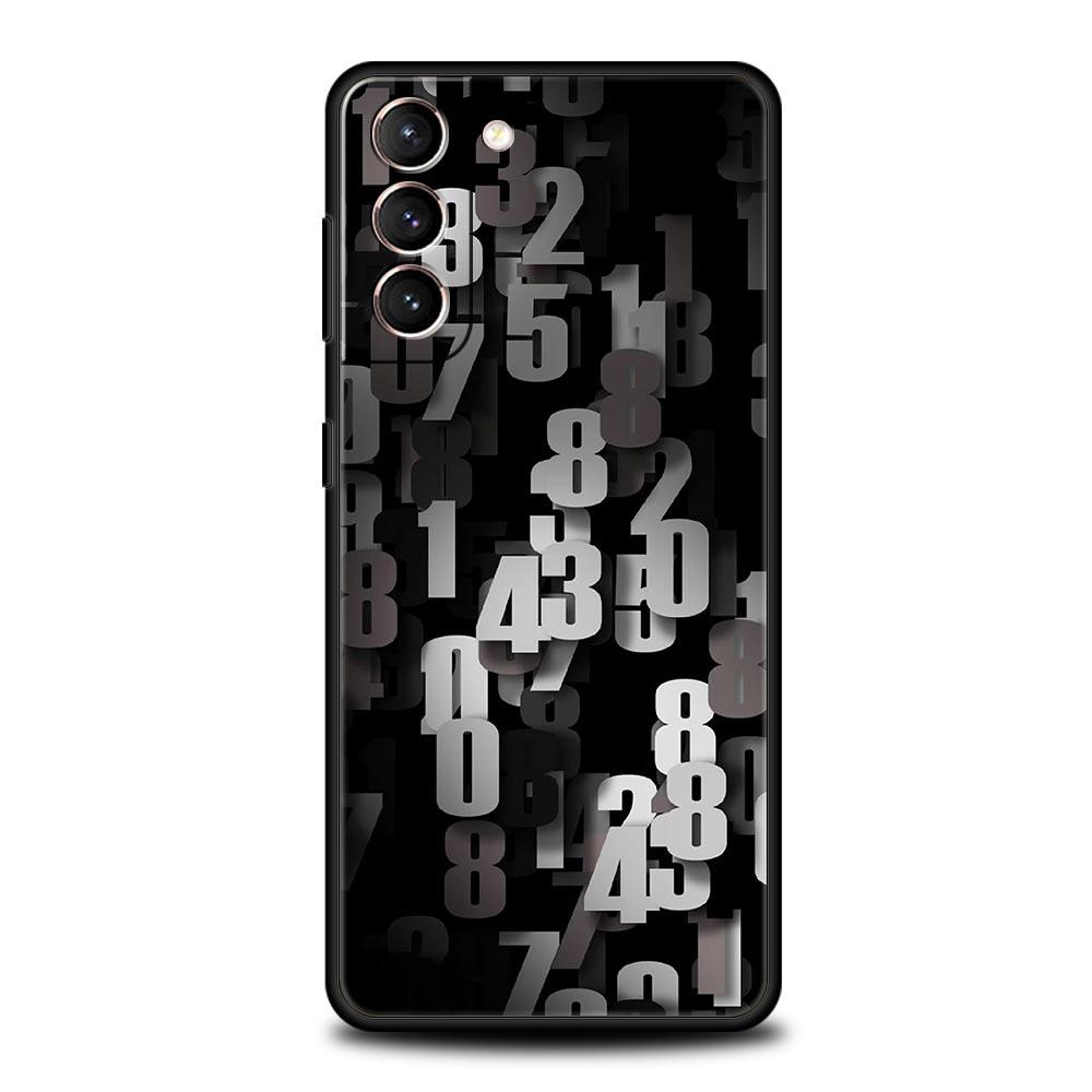 Number Pattern Phone Case Cover for Samsung Galaxy S26 S25 S24 S23 S22 S20 S21 FE Ultra S25 Edge Plus 5G Soft TPU Shell Fundas