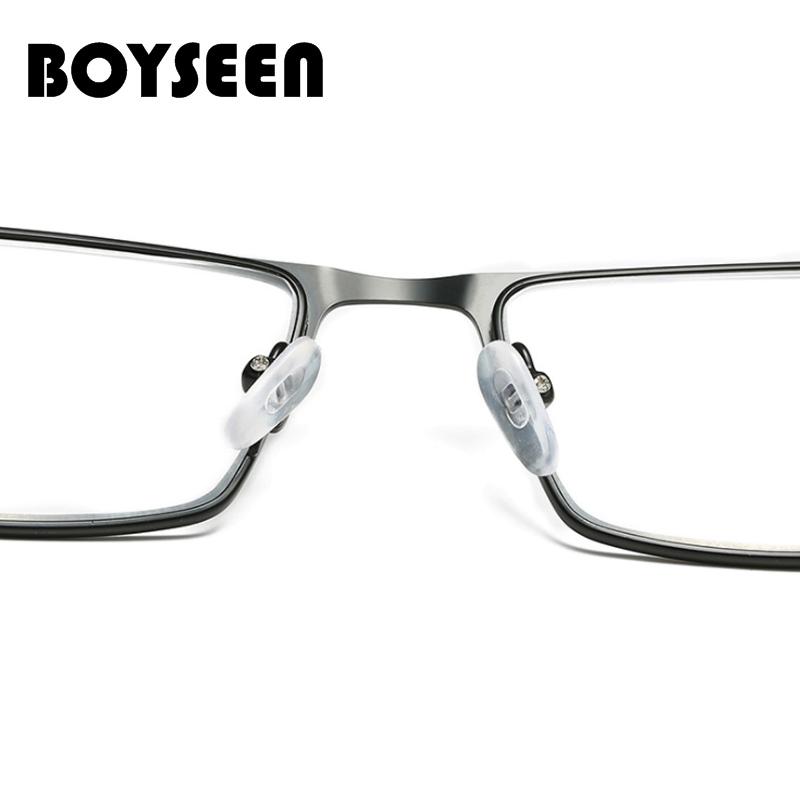 BOYSEEN Men Titanium Alloy Reading Glasses Non Spherical 12 Layer Coated Lenses Retro Business Hyperopia Prescription Eyeglasses