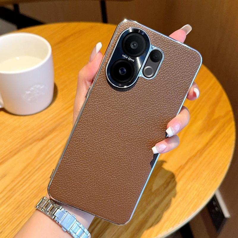 Dotek jako kůže Liči Pokovený Rám Všeobjímající Pouzdro na Objektiv Pro VIVO X200 FE X200 Ultra X200s X200 Pro mini X100 Kryt