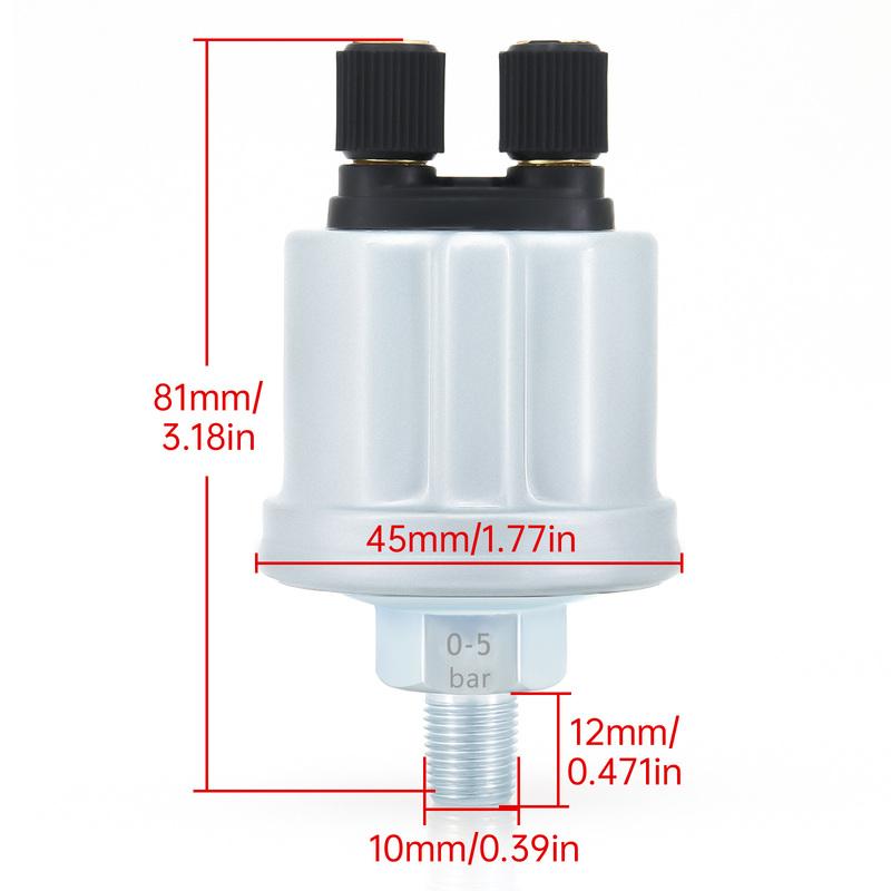 Engine Oil Pressure Oil Press Sensor Racing 1/8 NPT Oil Pressure Sensor for 0-5bar Car Auto Gauge