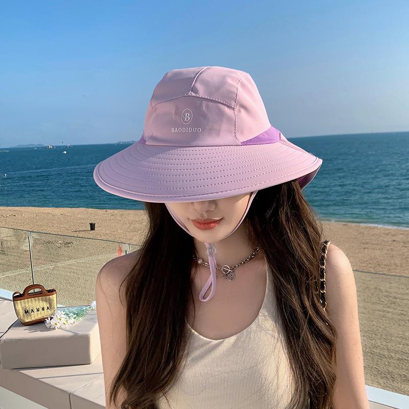 Spring and Summer Eaves Shawl Bucket Hat Outdoor Play Mountaineering Sunscreen Sun Hat Breathable Fashion Versatile Hat Women