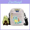 Pokemon Anime Backpack Small Canvas Shoulder Bag With Zipper Pocket For Daily Use